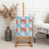 Palaka with Honu and Plumeria Canvas Wall Art Hawaiian Heritage Spirit - Polynesian Pride
