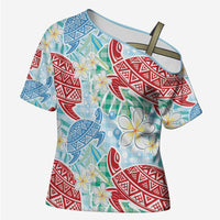 Palaka with Honu and Plumeria Cross Shoulder Shirt Hawaiian Heritage Spirit - Polynesian Pride