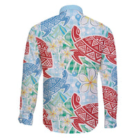 Palaka with Honu and Plumeria Family Matching Off The Shoulder Long Sleeve Dress and Hawaiian Shirt Hawaiian Heritage Spirit LT9 - Polynesian Pride