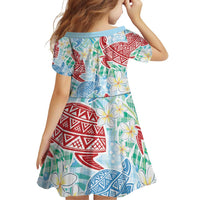 Palaka with Honu and Plumeria Family Matching Off Shoulder Short Dress and Hawaiian Shirt Hawaiian Heritage Spirit LT9 - Polynesian Pride