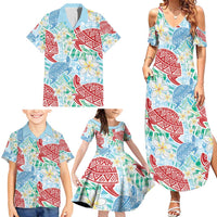 Palaka with Honu and Plumeria Family Matching Summer Maxi Dress and Hawaiian Shirt Hawaiian Heritage Spirit LT9 - Polynesian Pride