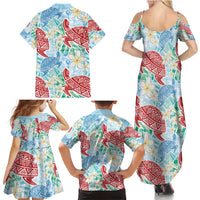 Palaka with Honu and Plumeria Family Matching Summer Maxi Dress and Hawaiian Shirt Hawaiian Heritage Spirit LT9 - Polynesian Pride