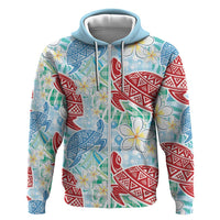 Palaka with Honu and Plumeria Hoodie Hawaiian Heritage Spirit - Polynesian Pride