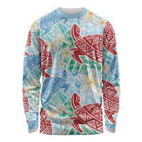 Palaka with Honu and Plumeria Long Sleeve Shirt Hawaiian Heritage Spirit - Polynesian Pride