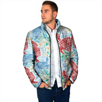 Palaka with Honu and Plumeria Padded Jacket Hawaiian Heritage Spirit - Polynesian Pride