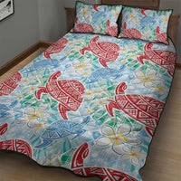 Palaka with Honu and Plumeria Quilt Bed Set Hawaiian Heritage Spirit LT9 - Polynesian Pride