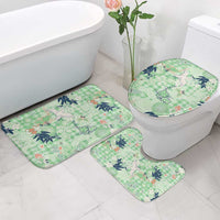 Green Palaka Crane and Flowers Bathroom Set Japan Heritage Spirit LT9 - Polynesian Pride