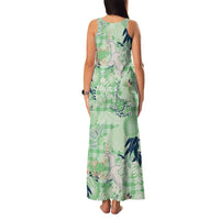 Green Palaka Crane and Flowers Family Matching Tank Maxi Dress and Hawaiian Shirt Japan Heritage Spirit LT9 - Polynesian Pride