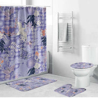 Purple Palaka Crane and Flowers Bathroom Set Japan Heritage Spirit LT9 Bathroom Set (4 pcs) Purple - Polynesian Pride