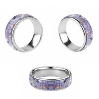 Purple Palaka Crane and Flowers Classic Ring Japan Heritage Spirit - Polynesian Pride