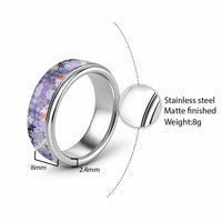 Purple Palaka Crane and Flowers Classic Ring Japan Heritage Spirit - Polynesian Pride