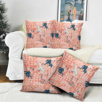 Red Palaka Crane and Flowers Pillow Cover Japan Heritage Spirit - Polynesian Pride