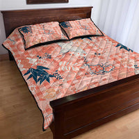 Red Palaka Crane and Flowers Quilt Bed Set Japan Heritage Spirit LT9 - Polynesian Pride