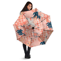 Red Palaka Crane and Flowers Umbrella Japan Heritage Spirit LT9 - Polynesian Pride