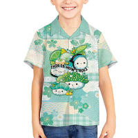 Personalized Japanese Kawaii Sushi Family Matching Off Shoulder Short Dress and Hawaiian Shirt Green Wagara Palaka This Is How I Roll LT9 Son's Shirt Green - Polynesian Pride