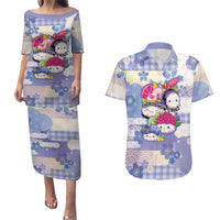 Personalized Japanese Kawaii Sushi Couples Matching Puletasi and Hawaiian Shirt Blue Wagara Palaka This Is How I Roll