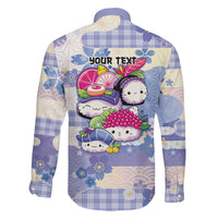Personalized Japanese Kawaii Sushi Family Matching Long Sleeve Bodycon Dress and Hawaiian Shirt Blue Wagara Palaka This Is How I Roll LT9 - Polynesian Pride