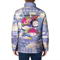 Personalized Japanese Kawaii Sushi Padded Jacket Blue Wagara Palaka This Is How I Roll