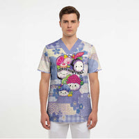 Personalized Japanese Kawaii Sushi Scrub Top Blue Wagara Palaka This Is How I Roll