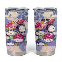 Personalized Japanese Kawaii Sushi Tumbler Cup Blue Wagara Palaka This Is How I Roll LT9 Blue - Polynesian Pride
