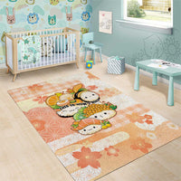 Japanese Kawaii Sushi Area Rug Peach Wagara Palaka This Is How I Roll