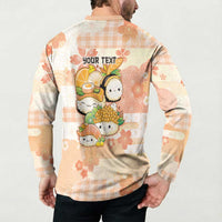 Personalized Japanese Kawaii Sushi Button Sweatshirt Peach Wagara Palaka This Is How I Roll