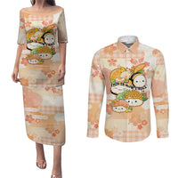 Personalized Japanese Kawaii Sushi Couples Matching Puletasi and Long Sleeve Button Shirt Peach Wagara Palaka This Is How I Roll