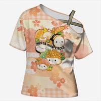 Personalized Japanese Kawaii Sushi Cross Shoulder Shirt Peach Wagara Palaka This Is How I Roll