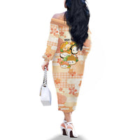 Personalized Japanese Kawaii Sushi Family Matching Off The Shoulder Long Sleeve Dress and Hawaiian Shirt Peach Wagara Palaka This Is How I Roll LT9 - Polynesian Pride