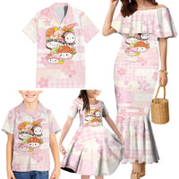 Personalized Japanese Kawaii Sushi Family Matching Mermaid Dress and Hawaiian Shirt Pink Wagara Palaka This Is How I Roll LT9 - Polynesian Pride