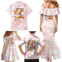 Personalized Japanese Kawaii Sushi Family Matching Mermaid Dress and Hawaiian Shirt Pink Wagara Palaka This Is How I Roll LT9 - Polynesian Pride