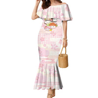Personalized Japanese Kawaii Sushi Family Matching Mermaid Dress and Hawaiian Shirt Pink Wagara Palaka This Is How I Roll LT9 Mom's Dress Pink - Polynesian Pride