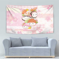 Japanese Kawaii Sushi Tapestry Pink Wagara Palaka This Is How I Roll