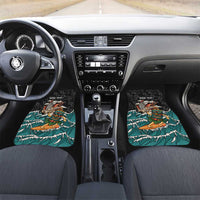 Personalized Japanese Koi Fish Ramen Car Mats Tiki Surfing Wagara Hibiscus Pattern