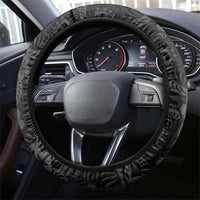 Japanese Koi Fish Ramen Steering Wheel Cover Tiki Surfing Wagara Hibiscus Pattern