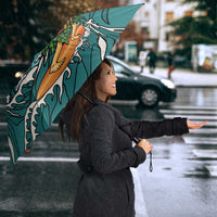 Personalized Japanese Koi Fish Ramen Umbrella Tiki Surfing Wagara Hibiscus Pattern