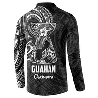 Black Guam Latte Stone Tribal Tattoo Button Sweatshirt Hafa Adai Six 7 One
