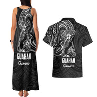 Black Guam Latte Stone Tribal Tattoo Couples Matching Tank Maxi Dress and Hawaiian Shirt Hafa Adai Six 7 One