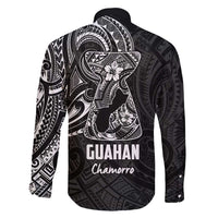 Black Guam Latte Stone Tribal Tattoo Family Matching Off Shoulder Short Dress and Hawaiian Shirt Hafa Adai Six 7 One