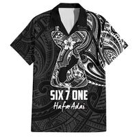 Black Guam Latte Stone Tribal Tattoo Family Matching Tank Maxi Dress and Hawaiian Shirt Hafa Adai Six 7 One LT9 Dad's Shirt - Short Sleeve Black - Polynesian Pride