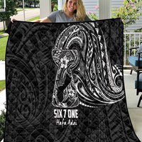 Black Guam Latte Stone Tribal Tattoo Quilt Hafa Adai Six 7 One