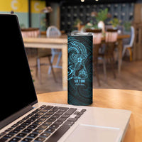 Blue Guam Latte Stone Tribal Tattoo Skinny Tumbler Hafa Adai Six 7 One