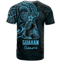 Blue Guam Latte Stone Tribal Tattoo T Shirt Hafa Adai Six 7 One