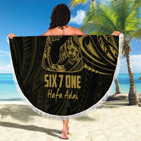Gold Guam Latte Stone Tribal Tattoo Beach Blanket Hafa Adai Six 7 One