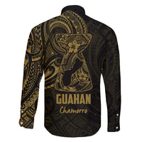 Gold Guam Latte Stone Tribal Tattoo Family Matching Summer Maxi Dress and Hawaiian Shirt Hafa Adai Six 7 One