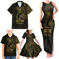 Gold Guam Latte Stone Tribal Tattoo Family Matching Tank Maxi Dress and Hawaiian Shirt Hafa Adai Six 7 One LT9 - Polynesian Pride
