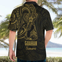 Gold Guam Latte Stone Tribal Tattoo Hawaiian Shirt Hafa Adai Six 7 One