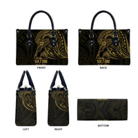 Gold Guam Latte Stone Tribal Tattoo Leather Bag Hafa Adai Six 7 One LT9 - Polynesian Pride