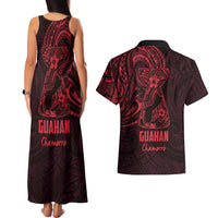 Oxblood Guam Latte Stone Tribal Tattoo Couples Matching Tank Maxi Dress and Hawaiian Shirt Hafa Adai Six 7 One