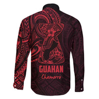 Oxblood Guam Latte Stone Tribal Tattoo Family Matching Long Sleeve Bodycon Dress and Hawaiian Shirt Hafa Adai Six 7 One LT9 - Polynesian Pride